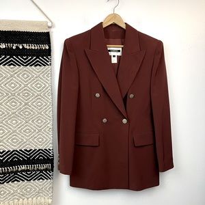 Votre Nom Double-Breasted Blazer in Deep Brown